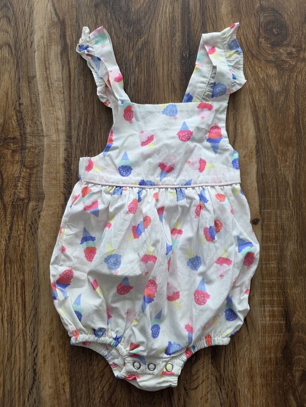 Petit Peony Bubble Romper Ice Cream Size 6-12m
